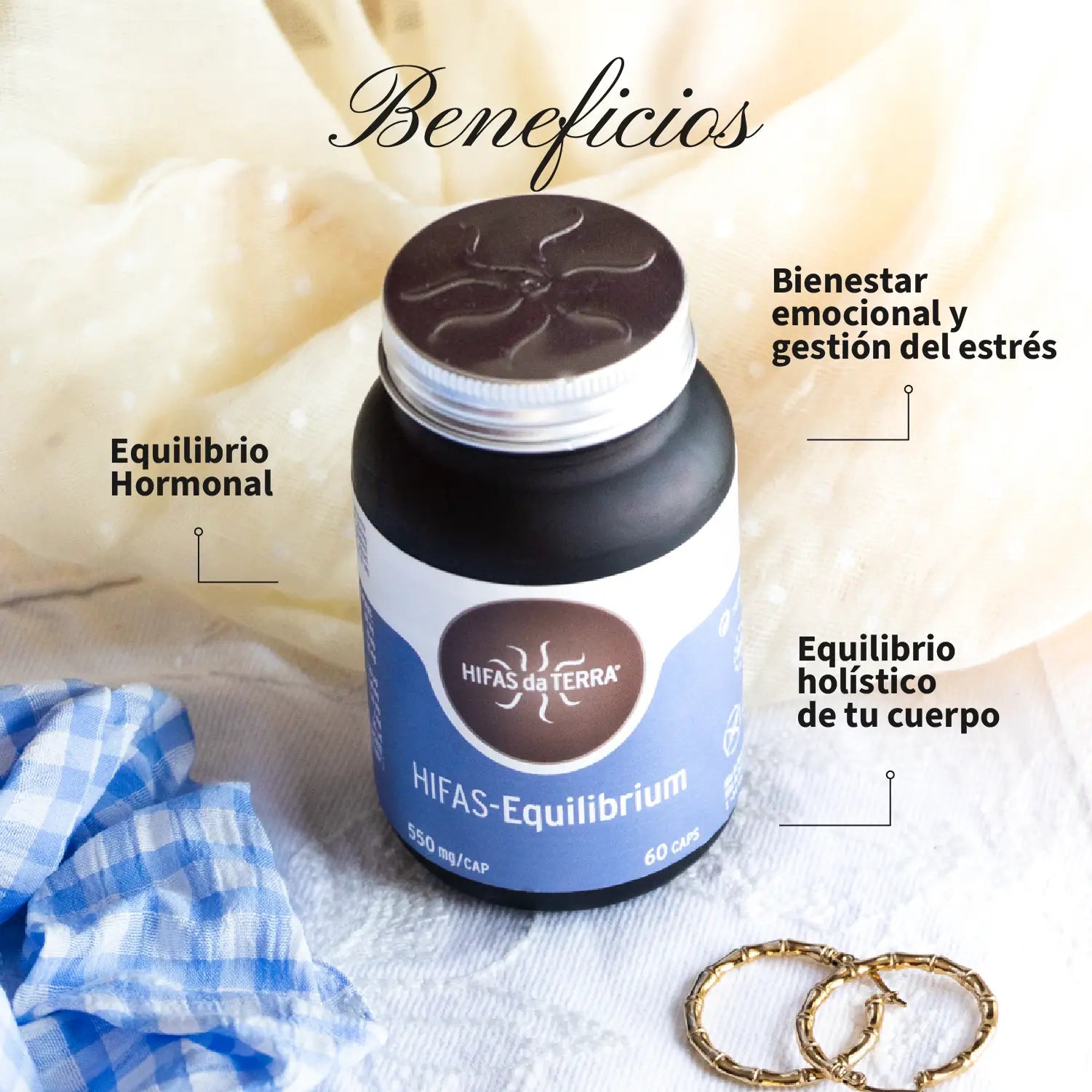 Reishi, Melena de León y Cordyceps Hifas-Equilibrium · Hifas da Terra | 60 cápsulas