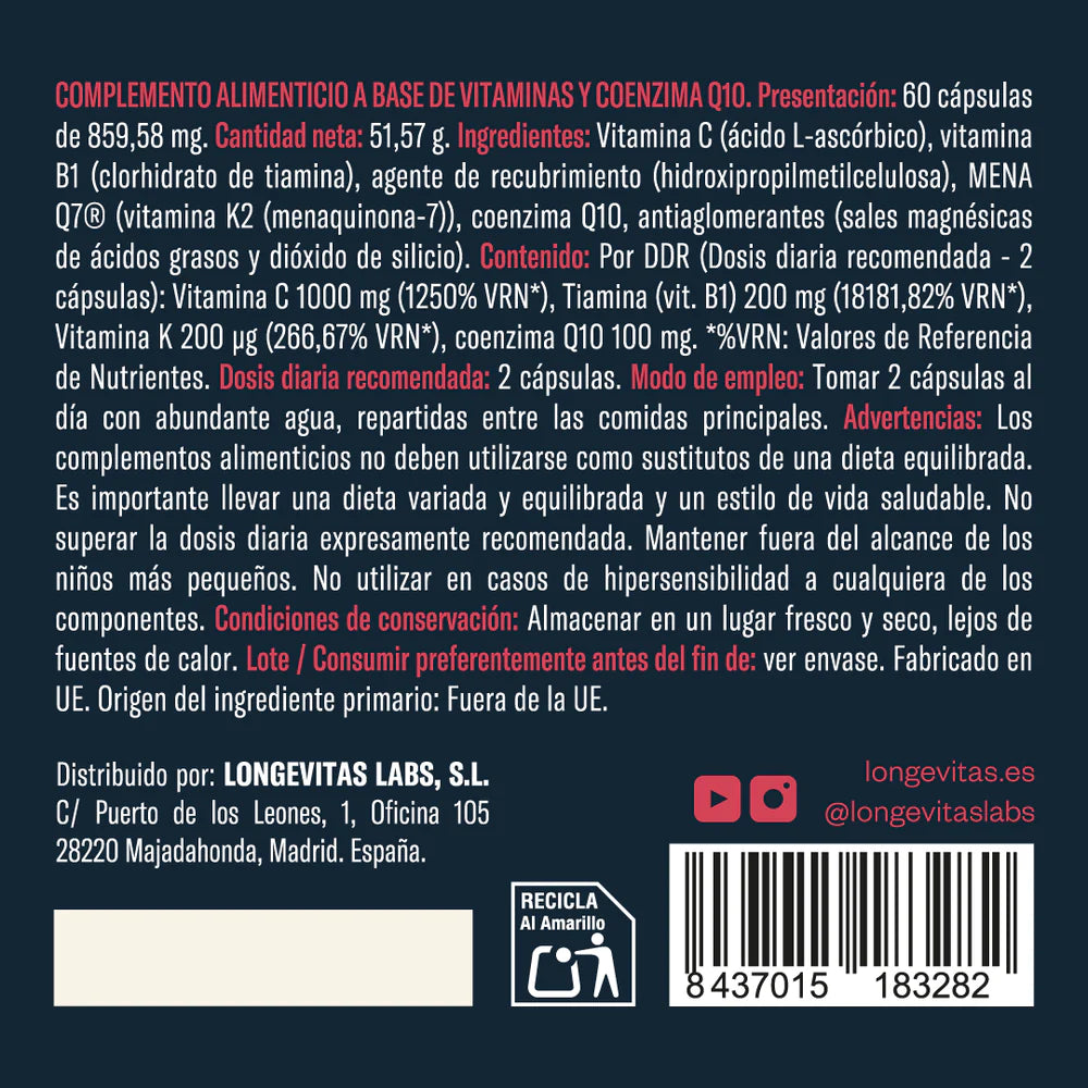 MitoHealth · Longevitas | 60 cápsulas
