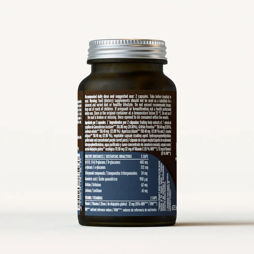 Extractos puros Mico-Five de hongos reishi, shiitake, maitake, sun y chaga
