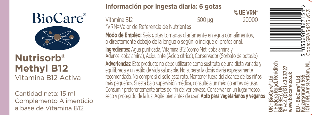 Nutrisorb Metil B12 - 15 ml