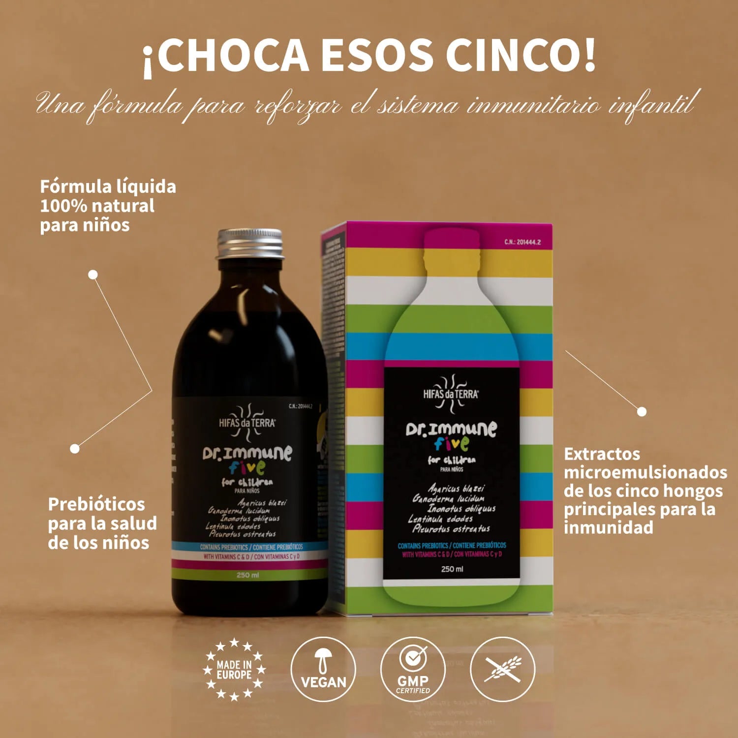 Jarabe Defensas Dr. Immune Five Niños · Hifas da Terra | 250 ml