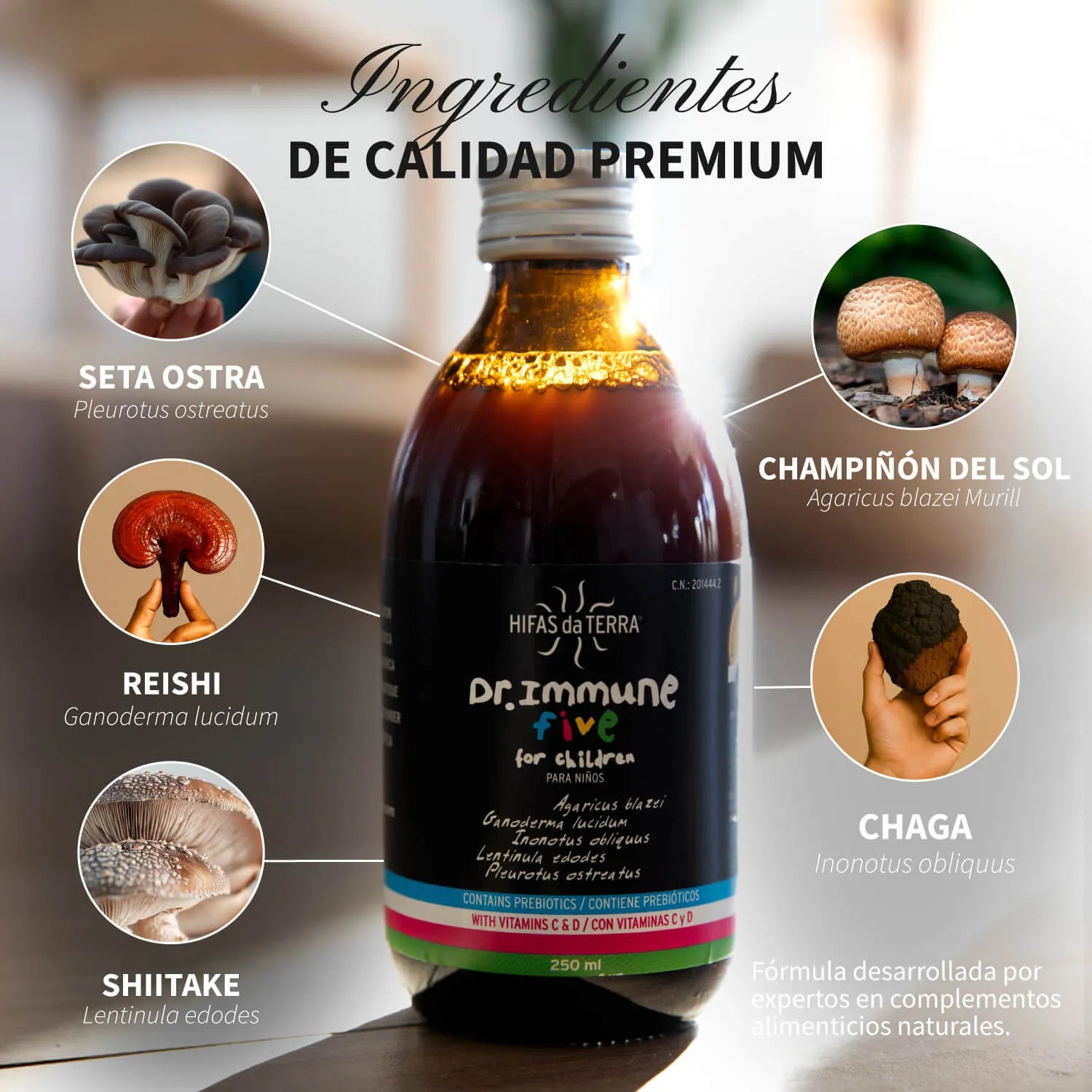 Jarabe Defensas Dr. Immune Five Niños · Hifas da Terra | 250 ml