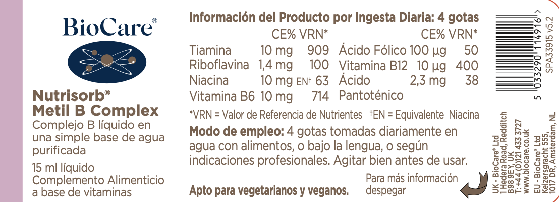 Complejo de metilo B Nutrisorb - 15 ml