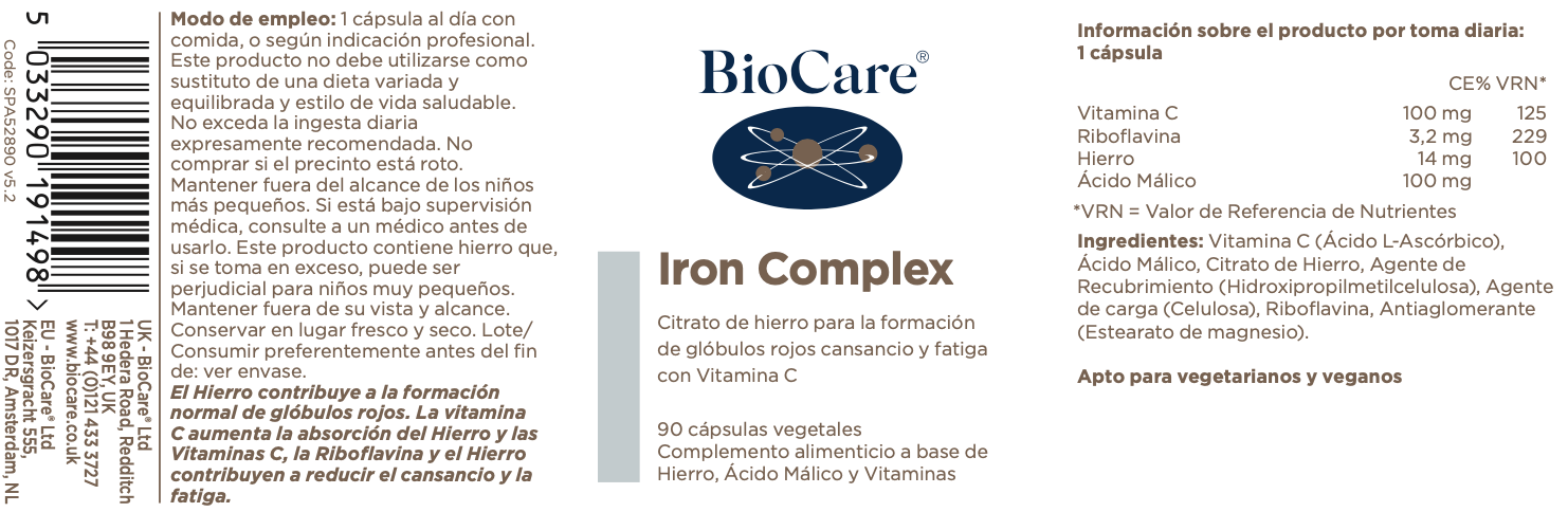 Complejo de hierro 90 cápsulas